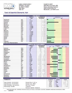 My first Doctors Data Toxic and Essential Elements Hair test